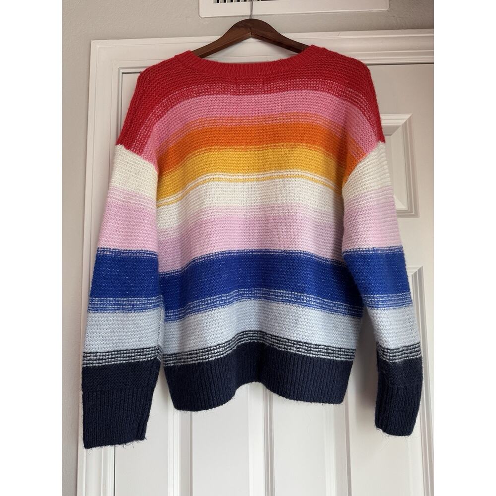 Old Navy Women’s Colorful Sweater Size L Oversized Comfy Crewneck Rainbow - Picture 10 of 12